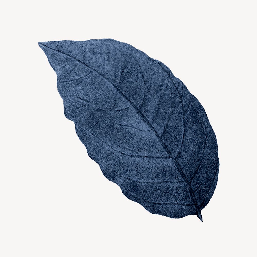 Vintage blue leaf illustration psd