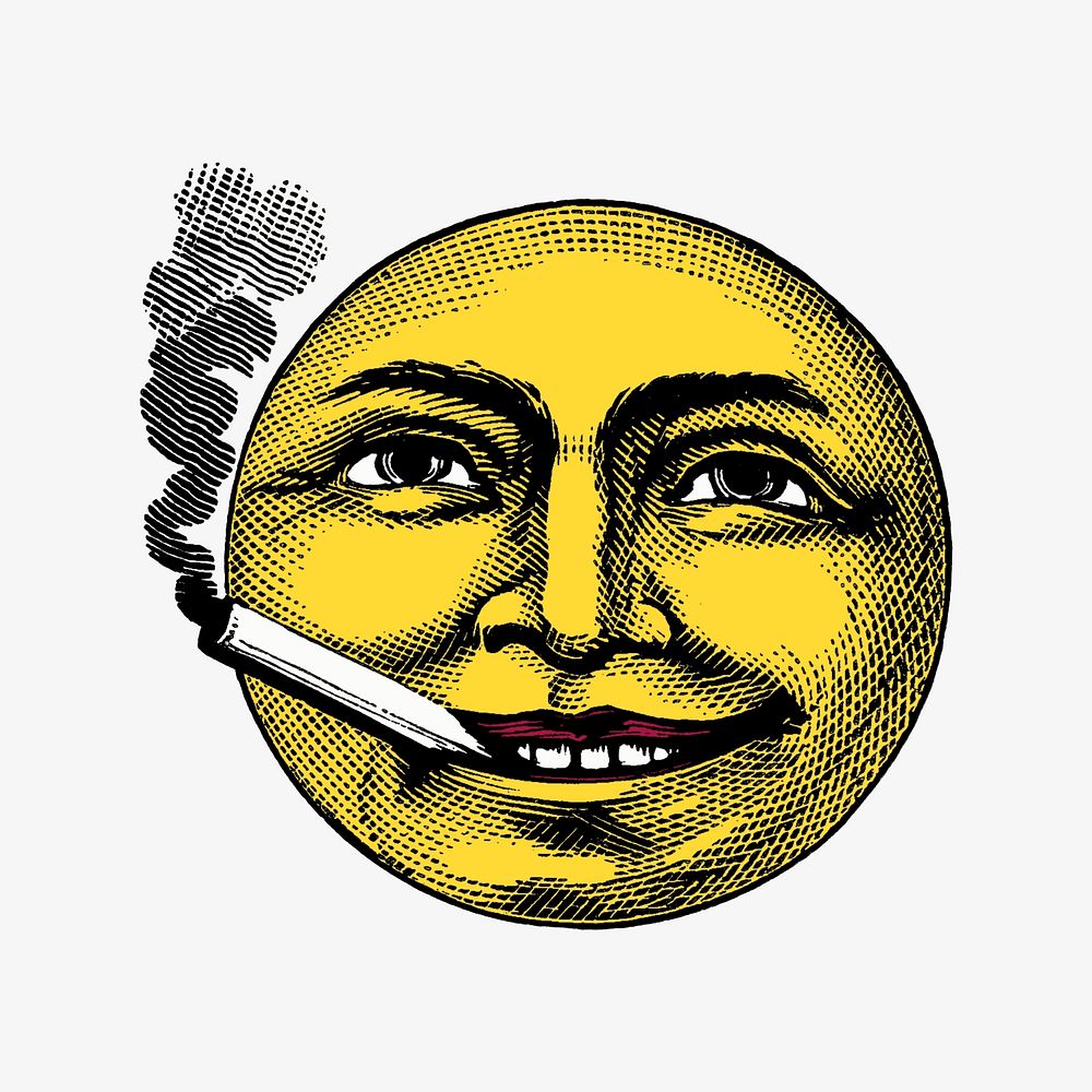 Smoking man's face png illustration by W. Duke, Sons & Co.. Remixed by rawpixel.
