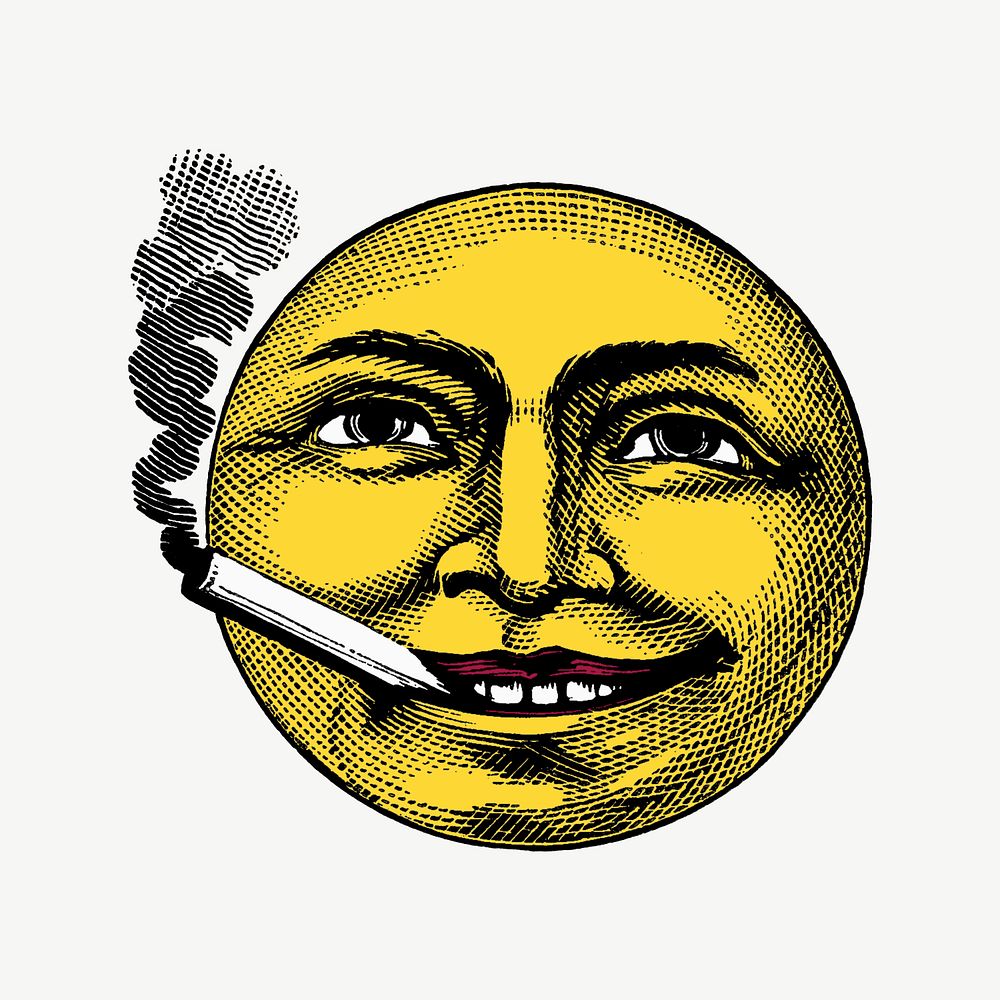 Smoking man's face png illustration by W. Duke, Sons & Co. psd. Remixed by rawpixel.