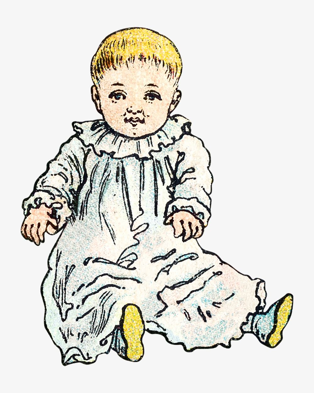 Vintage toddler child illustration by Shober & Carqueville Lith. Co. Remixed by rawpixel.
