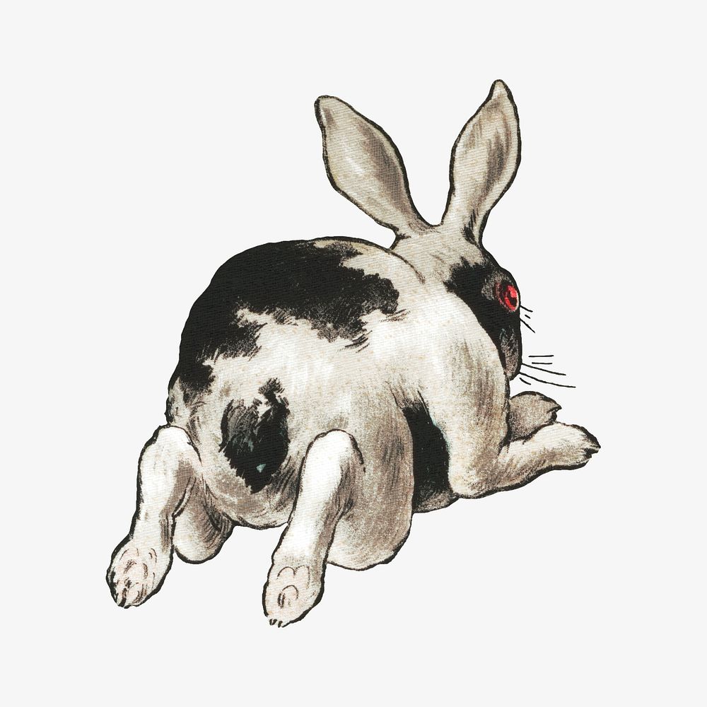 Rabbit, vintage animal illustration. Remixed by rawpixel.