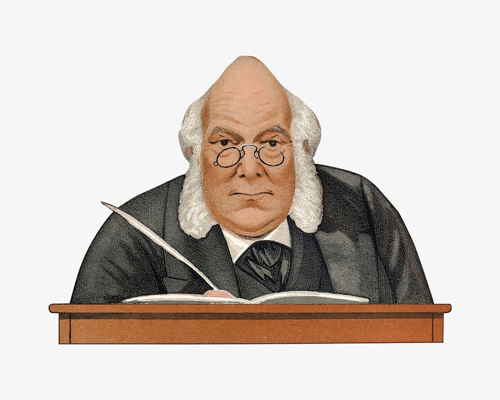 Vintage senior man, chief magistrate illustration. Remixed by rawpixel. 