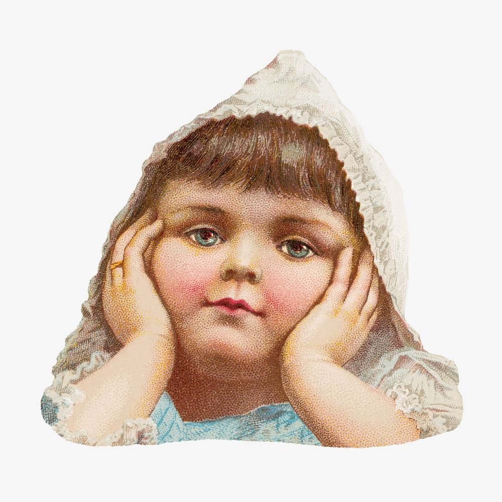 Vintage little girl portrait. Remixed by rawpixel.