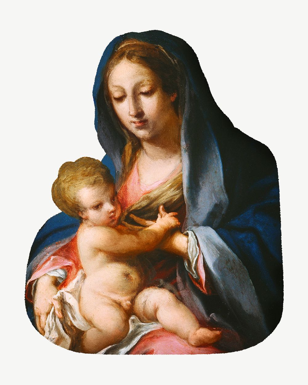 Virgin and Child, religious illustration psd by Carlo Maratti (follower). Remixed by rawpixel.