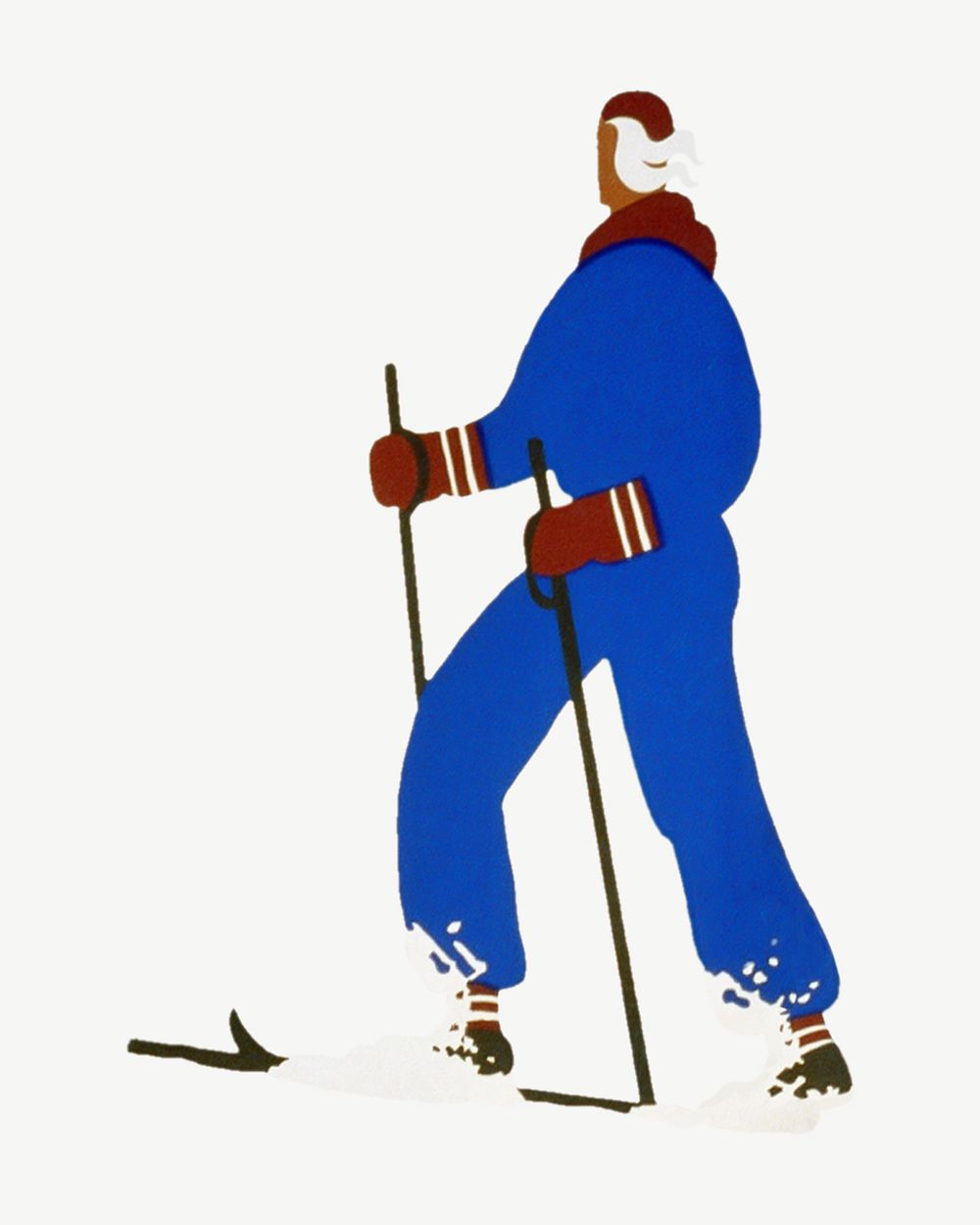Skiing man, vintage sport illustration psd by Jack Rivolta. Remixed by rawpixel.