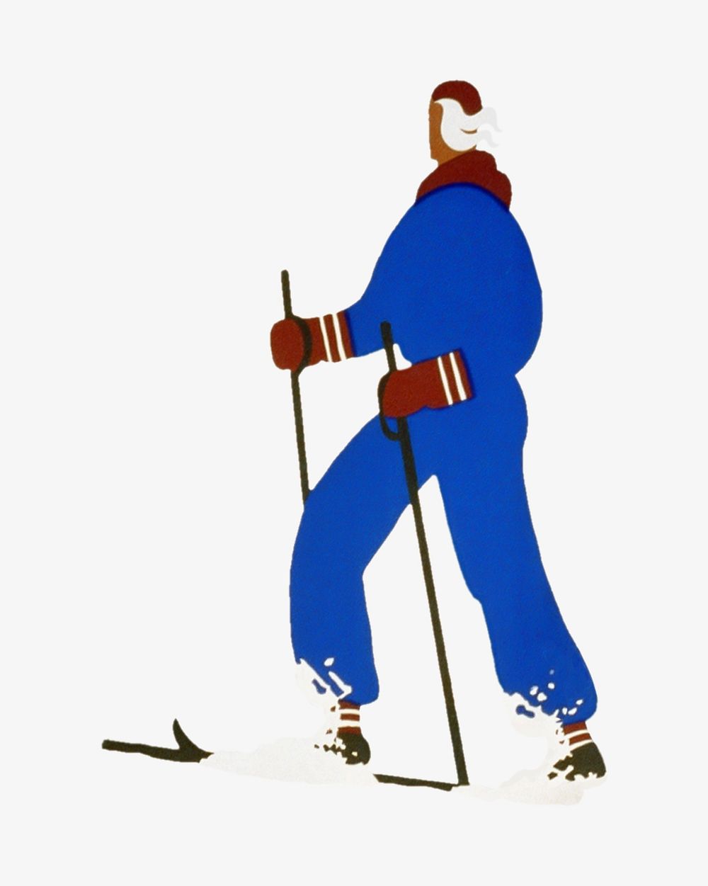 Skiing man, vintage sport illustration by  Jack Rivolta. Remixed by rawpixel.