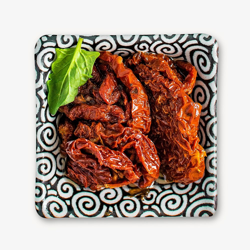 Dried tomatoes image, food photo on white