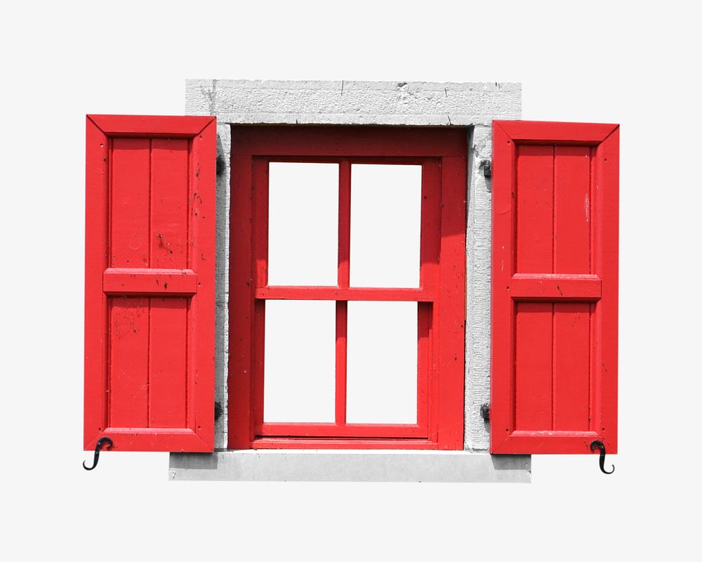 Red window, isolated object on white