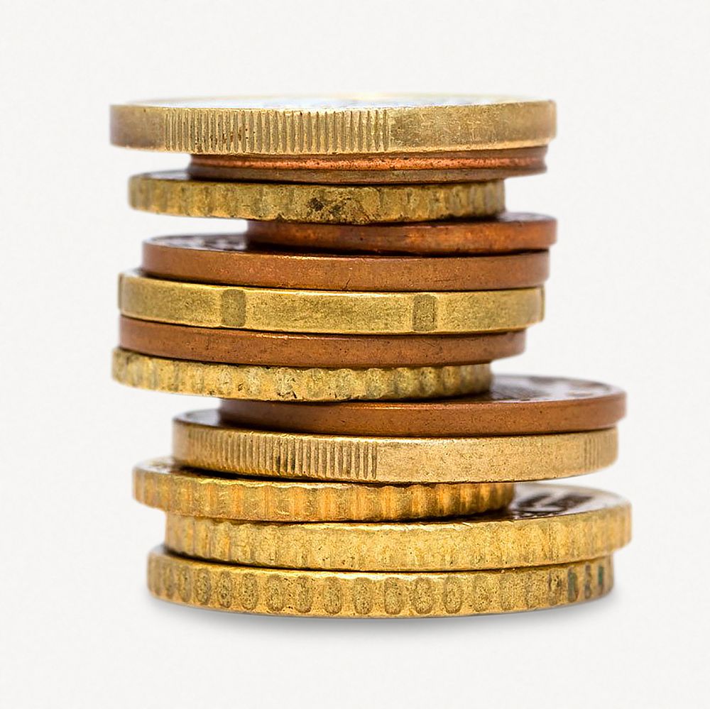 Coin stack isolated graphic psd