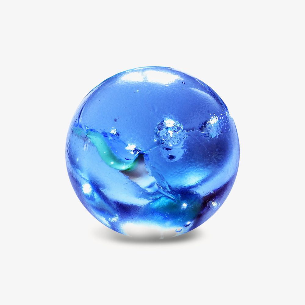 Blue marbles, isolated object on white