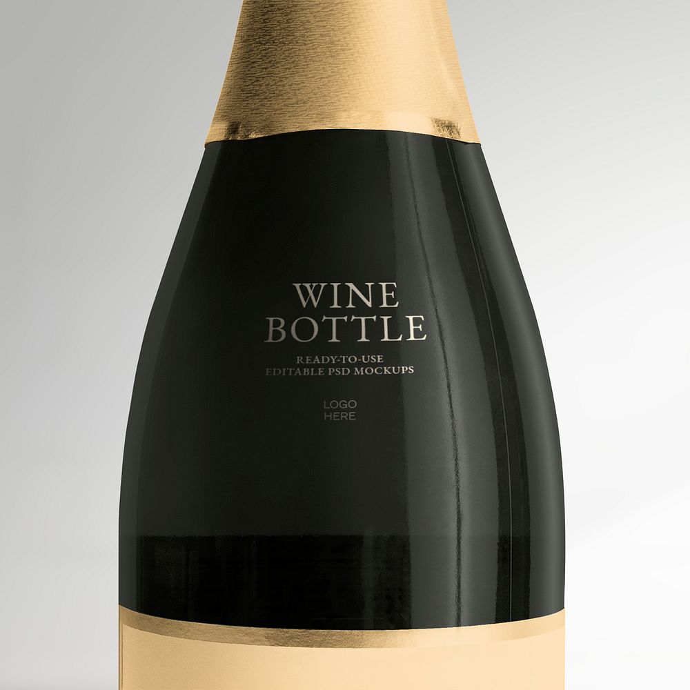 Wine bottle label mockup psd editable advertisement
