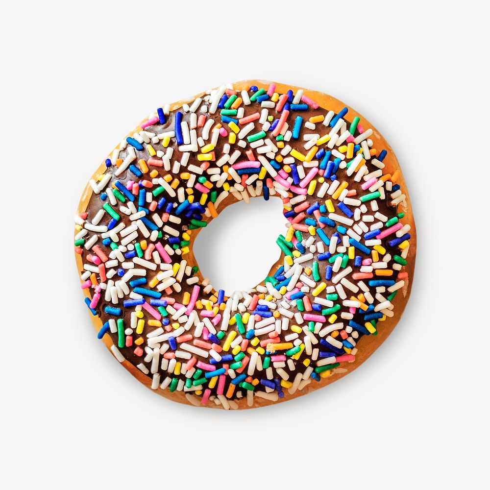 Chocolate donut with sprinkles image