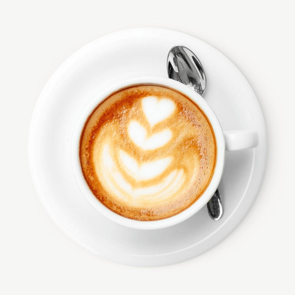 Latte art design element psd