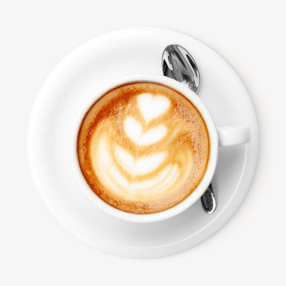 Latte art, isolated image