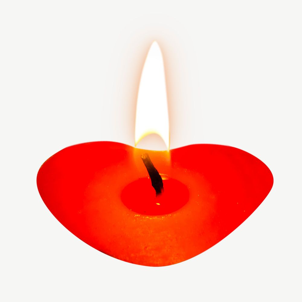 Diwali heart candle isolated object graphic psd