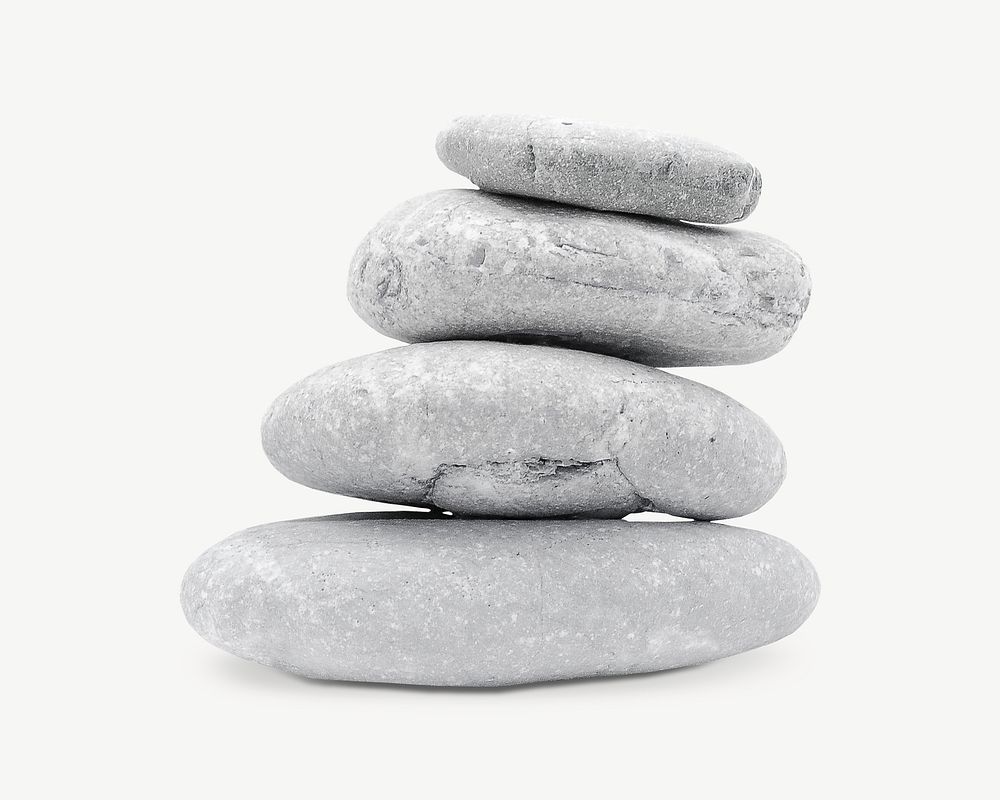 Stacked stones isolated graphic psd
