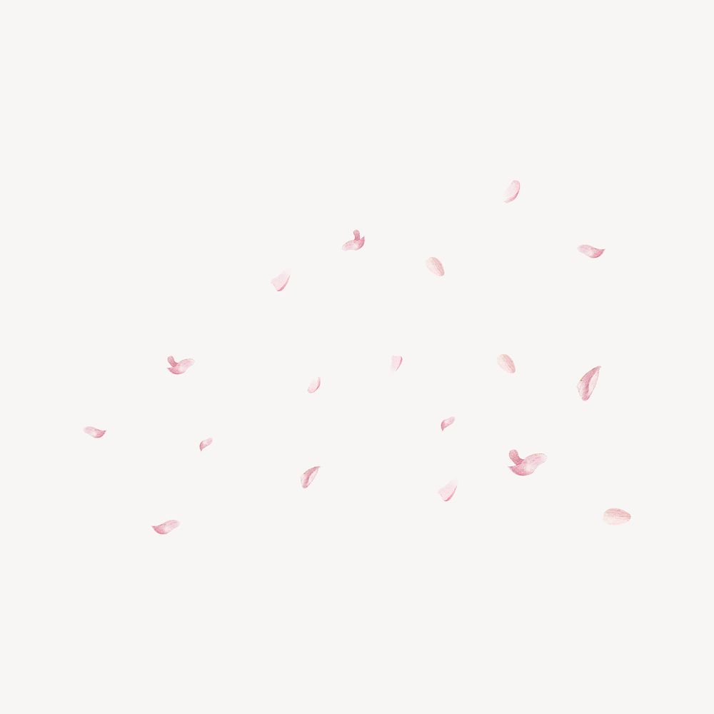 Pink flower petal design, collage element psd