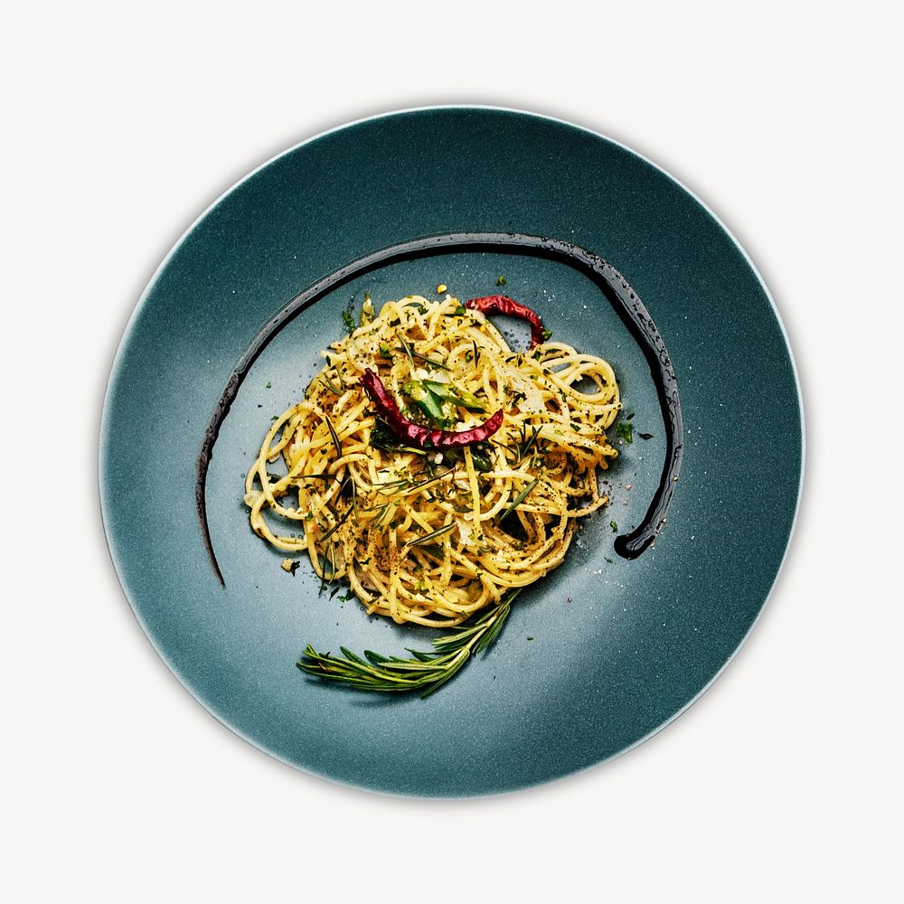 Spaghetti image, food photo on white