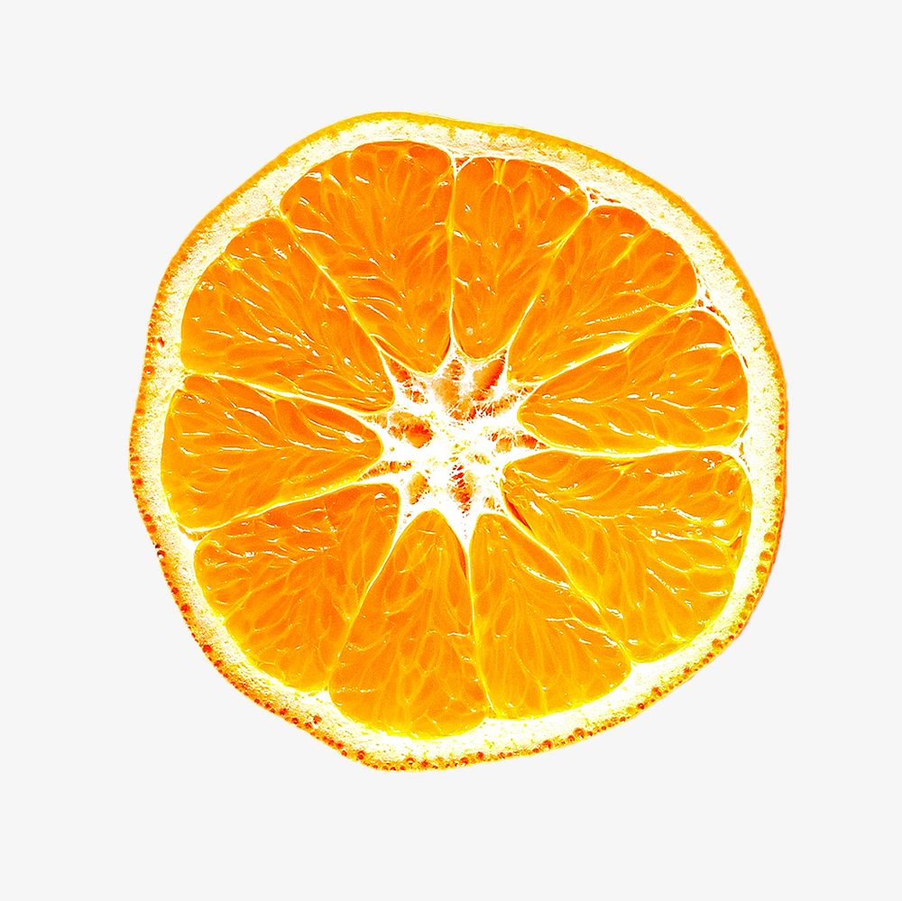 Orange slice, isolated design on white