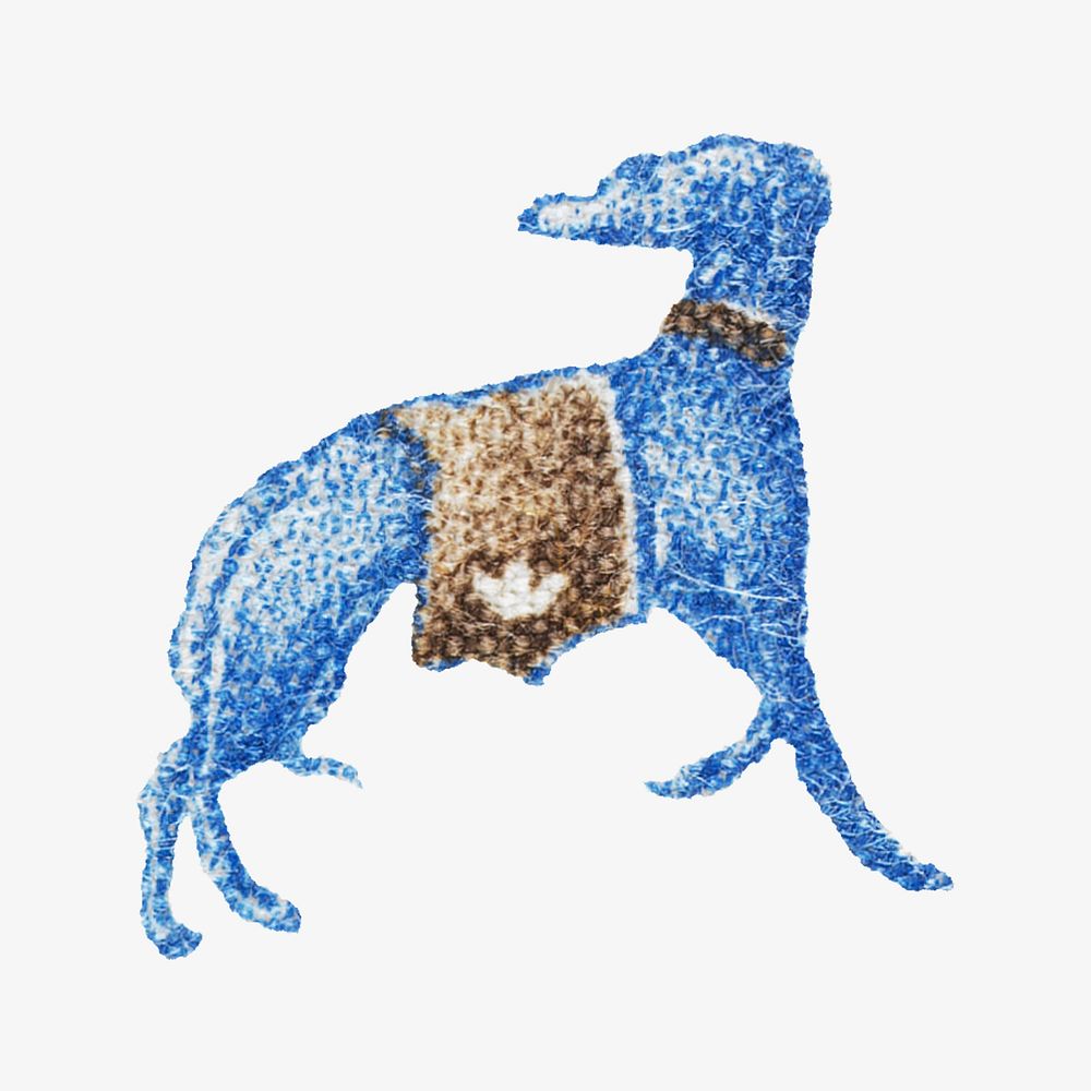 Blue dog illustration isolated design. Remixed by rawpixel.