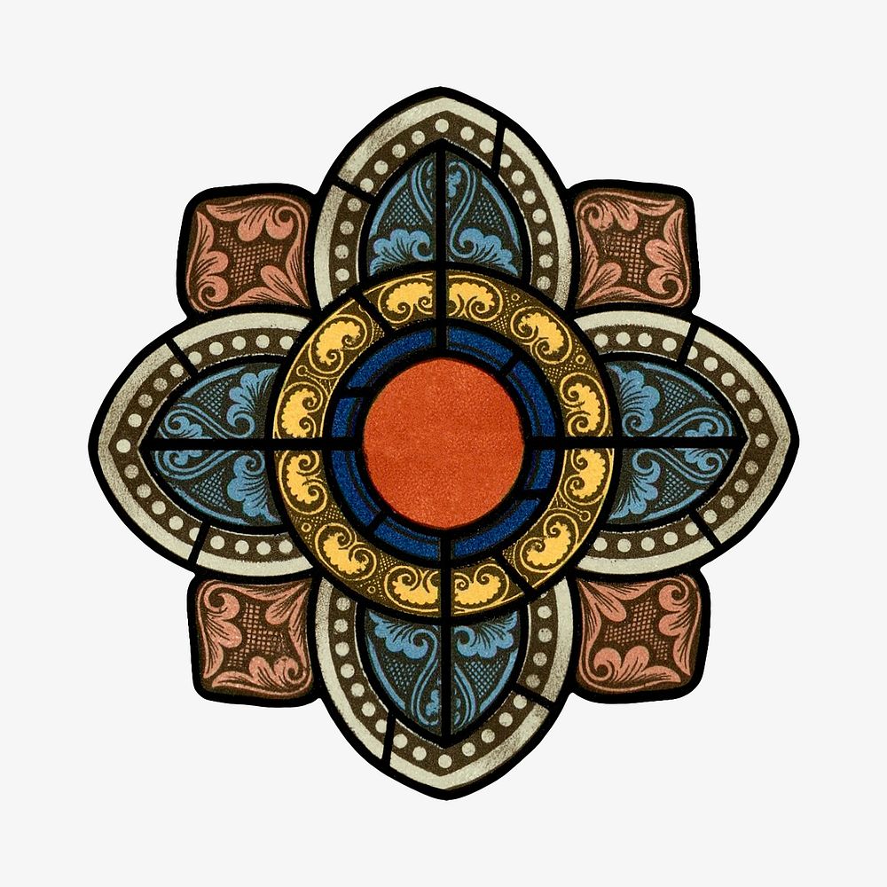 Cathedral of Chartres's stained glass window art.  Remixed by rawpixel. 