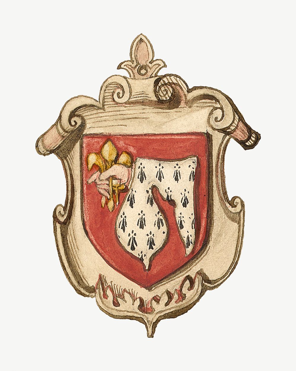 Medieval coat of arm, illustration by Rev. James Bulwer psd.  Remixed by rawpixel. 