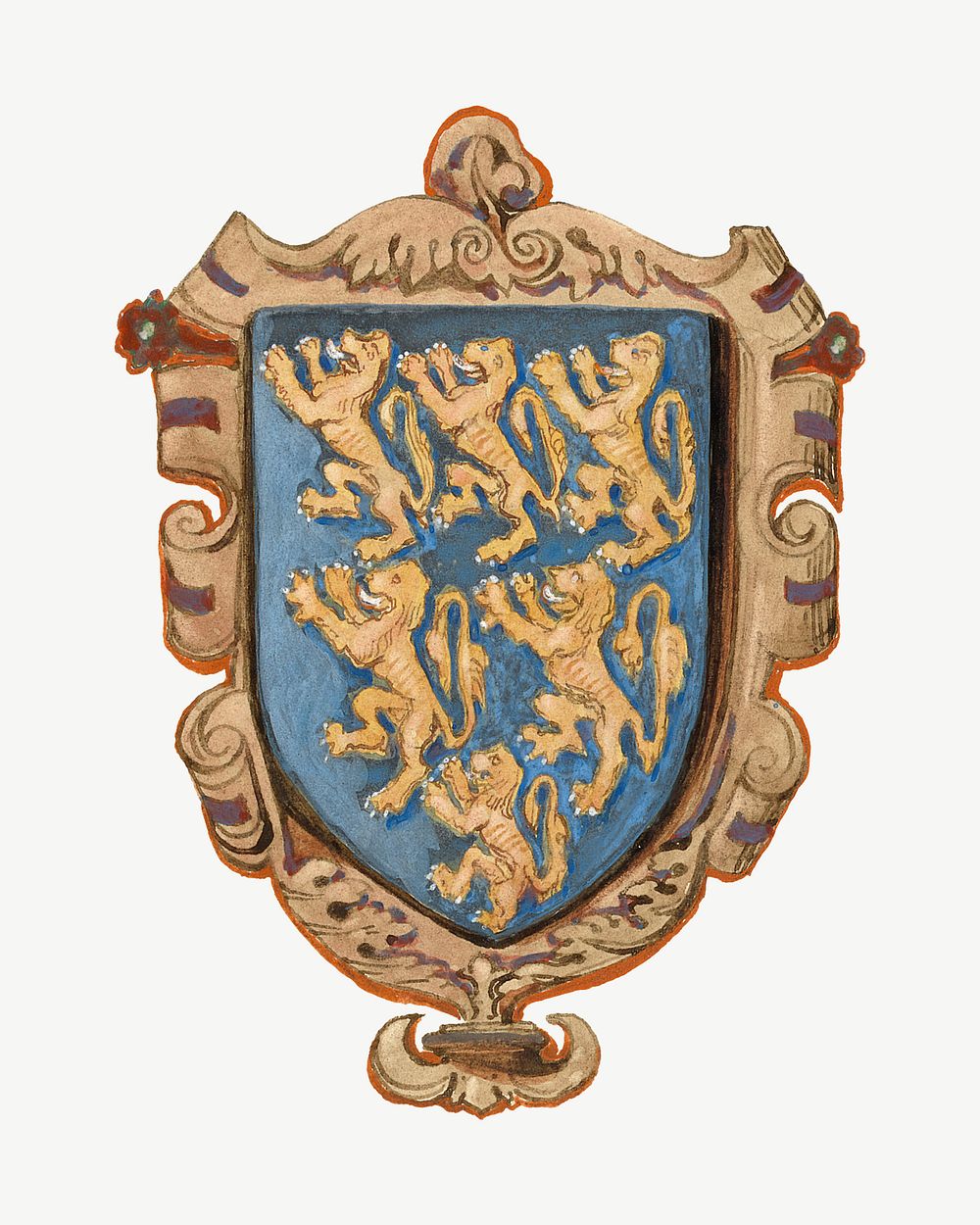 Medieval coat of arm, illustration by Rev. James Bulwer psd.  Remixed by rawpixel. 