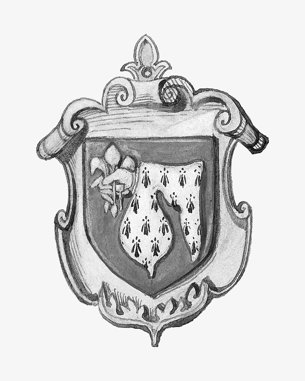 Medieval coat of arm, illustration by Rev. James Bulwer.  Remixed by rawpixel. 