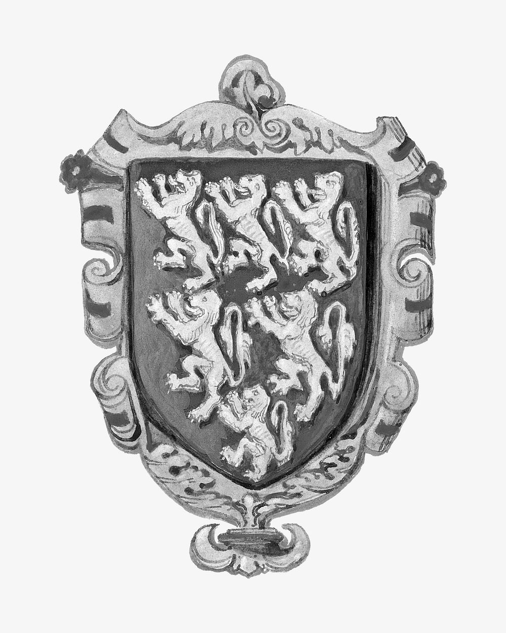 Medieval coat of arm, illustration by Rev. James Bulwer.  Remixed by rawpixel. 