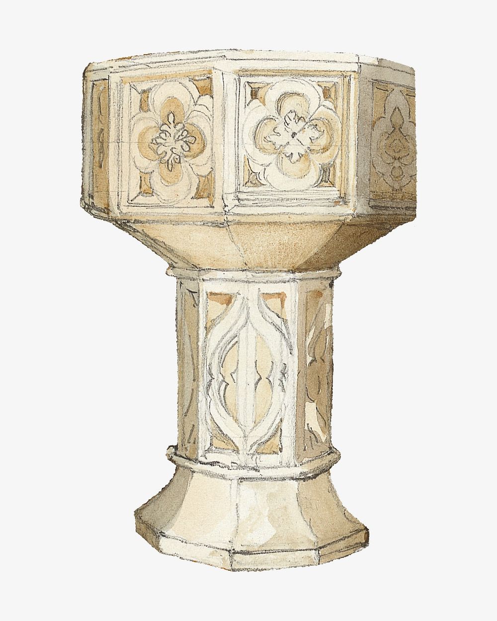 Altar, medieval architecture illustration by Rev. James Bulwer.  Remixed by rawpixel. 