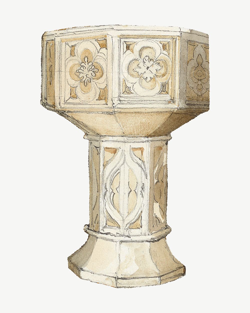 Altar, medieval architecture illustration by Rev. James Bulwer psd.  Remixed by rawpixel. 