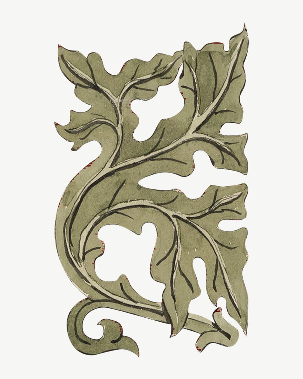 Ornate leaf, decorative element by Charles Dyce psd.  Remixed by rawpixel. 