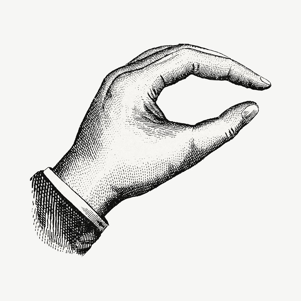 Vintage hand, gesture illustration  by Eagle Pencil Co psd.  Remixed by rawpixel. 