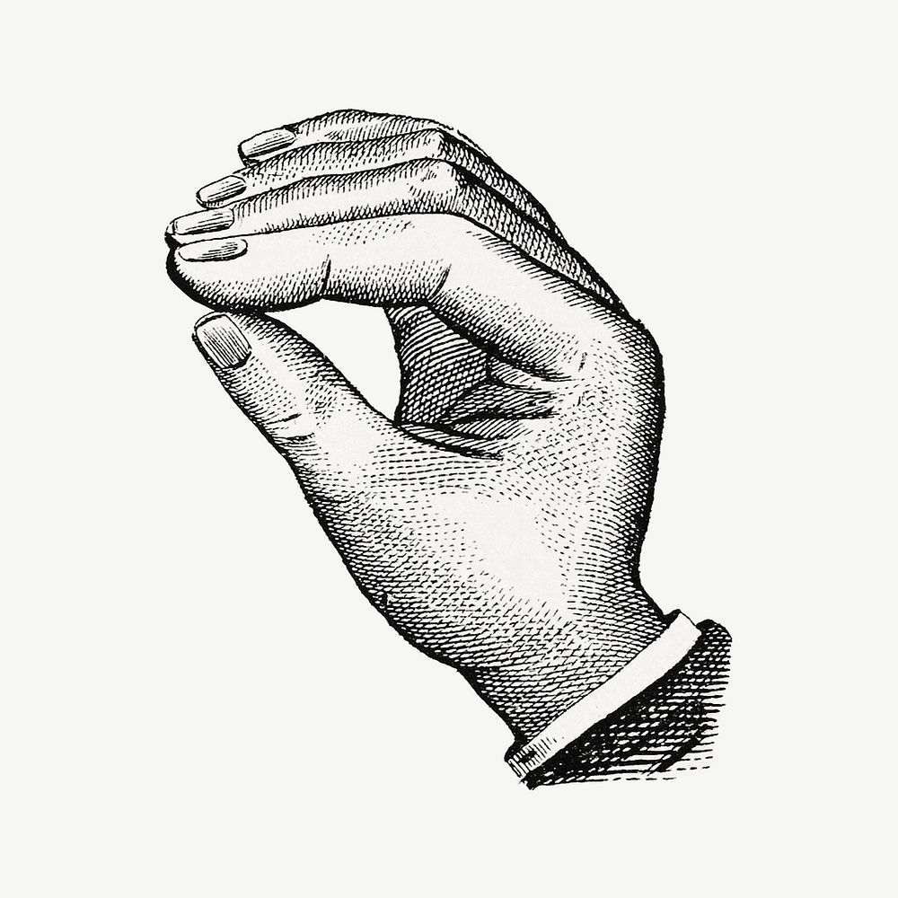 Vintage hand, gesture illustration | Premium PSD Illustration - rawpixel