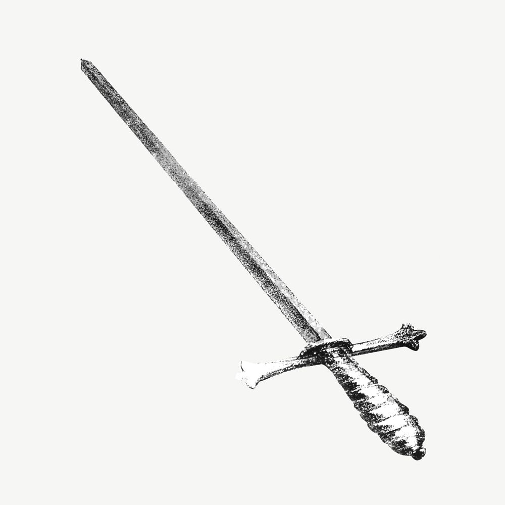 Sword, vintage weapon illustration psd.  Remixed by rawpixel. 