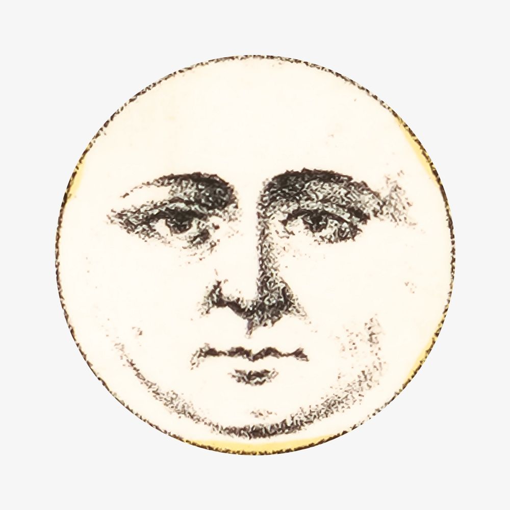 Moon with human face, vintage illustration.  Remixed by rawpixel. 