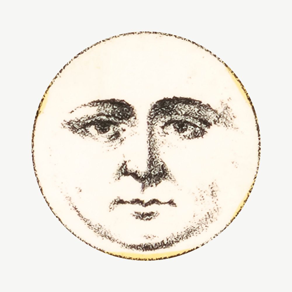 Moon with human face, vintage illustration psd.  Remixed by rawpixel. 