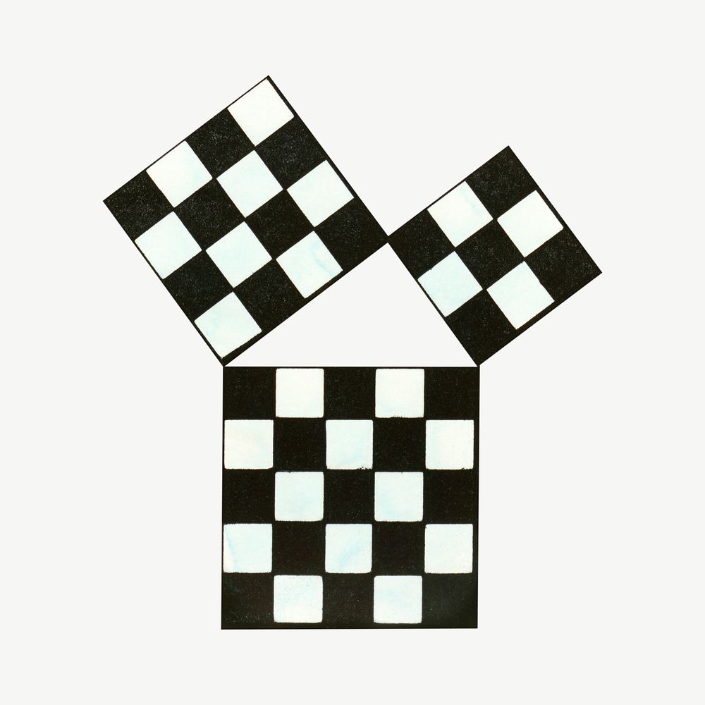 Checkered dices, vintage illustration psd.  Remixed by rawpixel. 