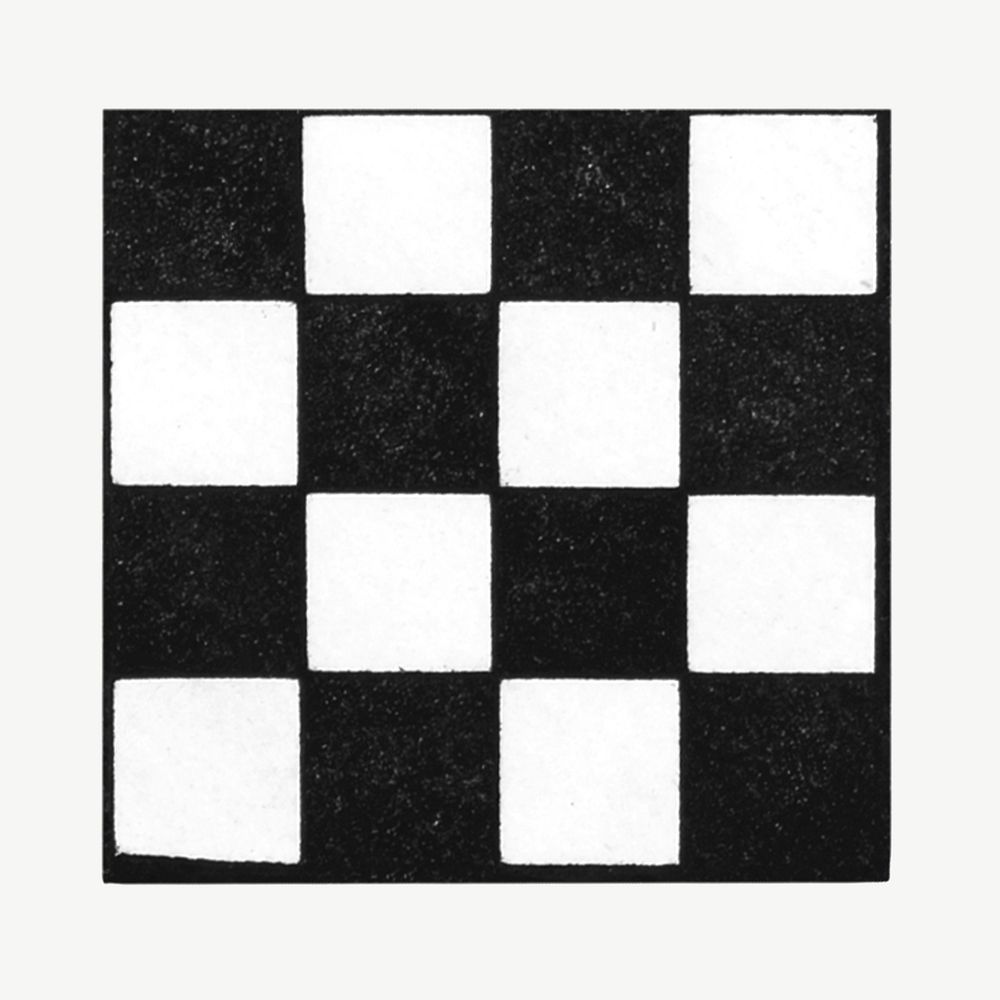 Checkered square shape, vintage illustration psd.  Remixed by rawpixel. 