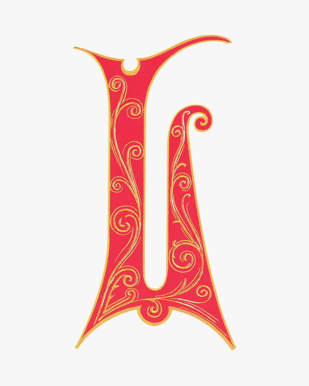 L capital letter, vintage alphabet element. Remixed by rawpixel.