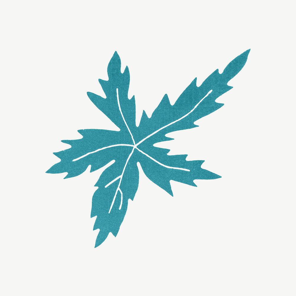 Blue leaf, vintage botanical illustration psd.  Remixed by rawpixel. 