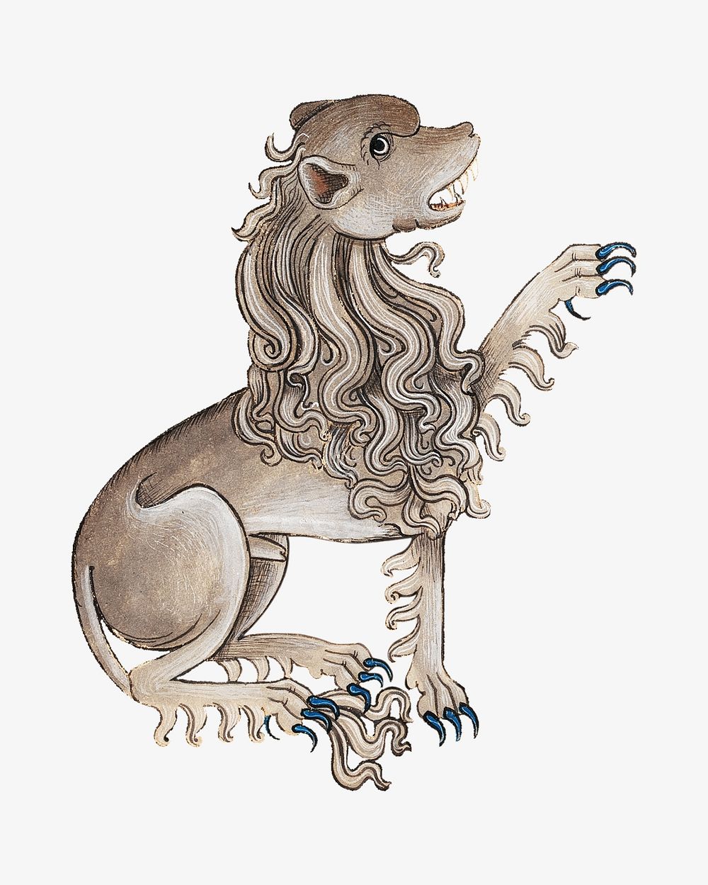Lion, vintage mythical creature illustration.  Remixed by rawpixel. 