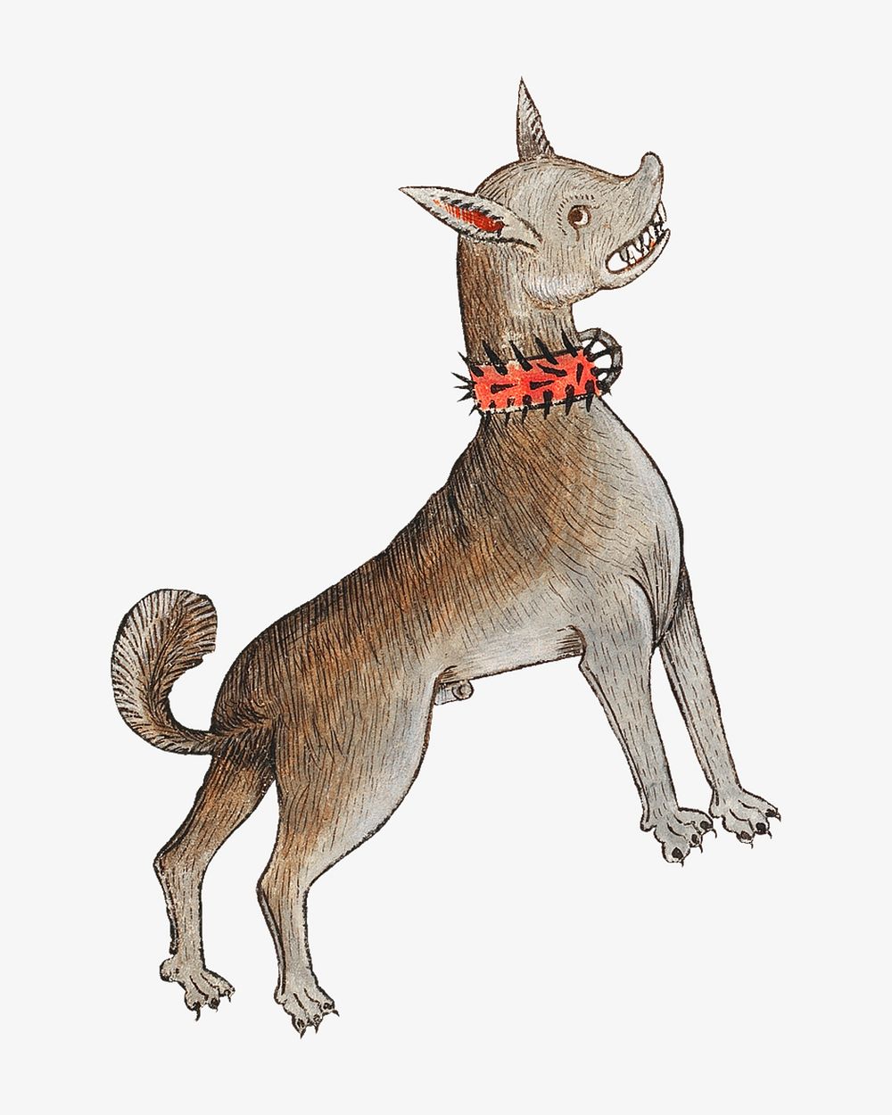 Dog, vintage mythical creature illustration.  Remixed by rawpixel. 