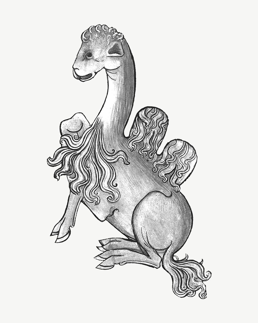 Vintage mythical creature illustration psd.  Remixed by rawpixel. 