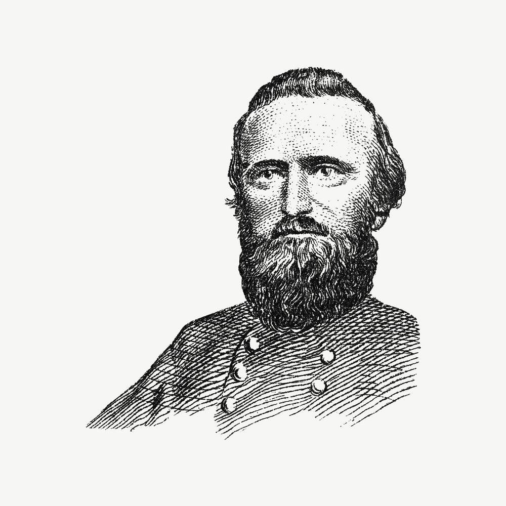 Stonewall Jackson, vintage portrait b | Premium PSD Illustration - rawpixel