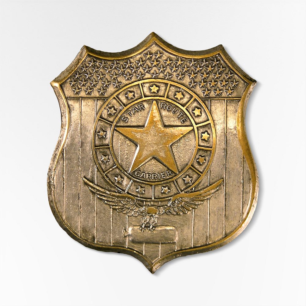 National Star Route Carriers' Association chest badge (1932-1950) vintage police badge. Original public domain image from…