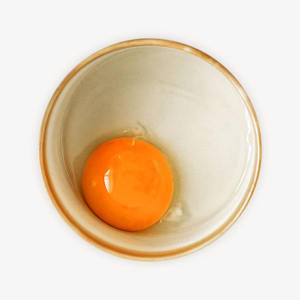 Egg yolk image on white