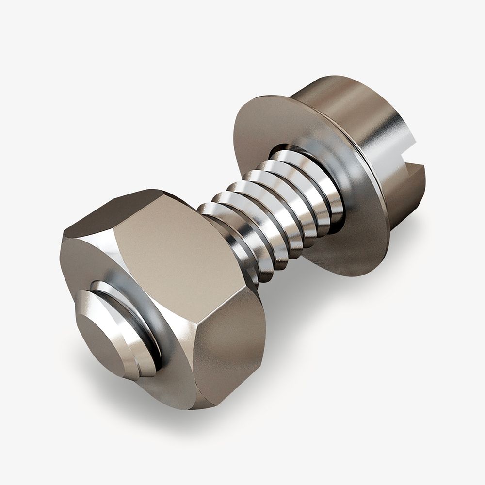 Metal bolt, isolated image
