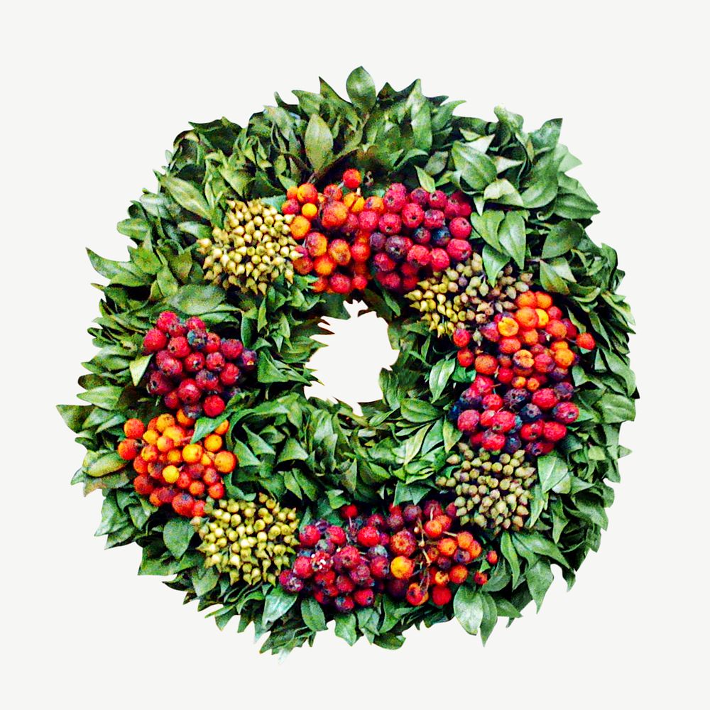 Christmas wreath isolated graphic psd