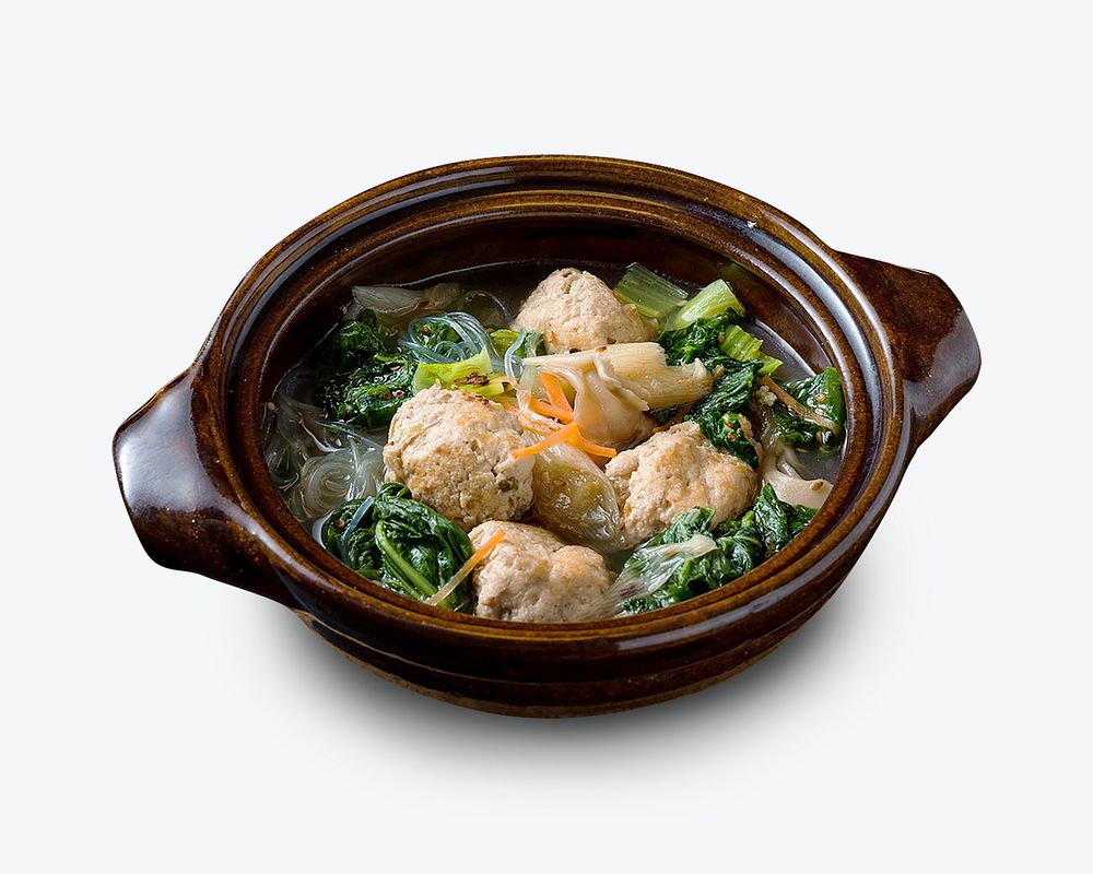 Asian cuisine pork ball soup psd